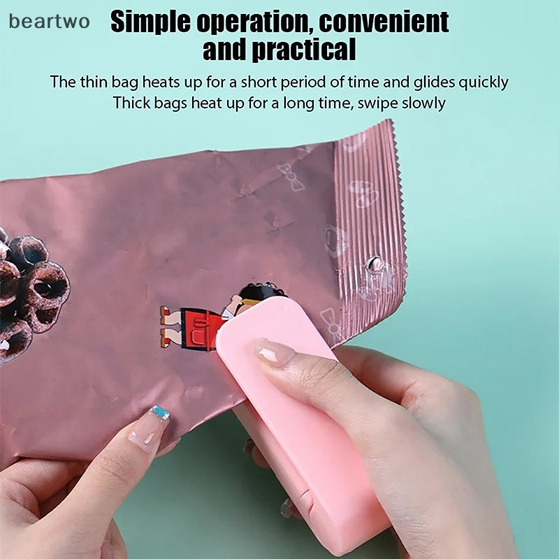 < Beartwo > 1 Gói Máy Niêm Phong Di Động Niêm Phong Túi Nhựa Nhiệt Túi Thực Phẩm Áp Lực Tay Nhiệt Niêm Phong Máy Dụng Cụ Nhà Bếp Đẹp