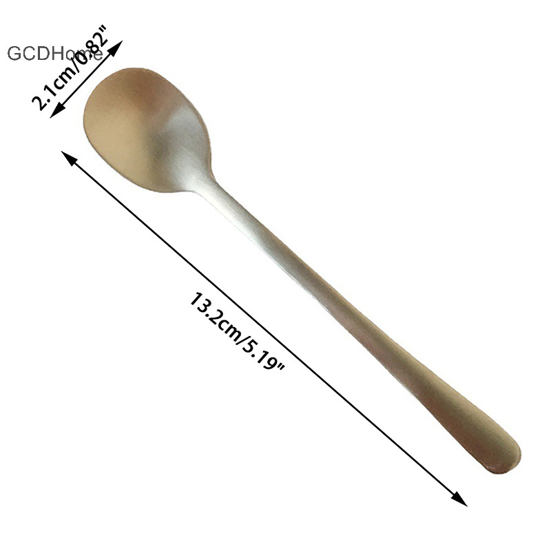 Gcdhome Phong Cách Hàn Quốc Thép Không Gỉ Gia Vị Thìa Dày Tròn Trộn Thìa Cà Phê Trà Món Tráng Miệng Trộn Thìa Bộ Đồ Ăn HOT
