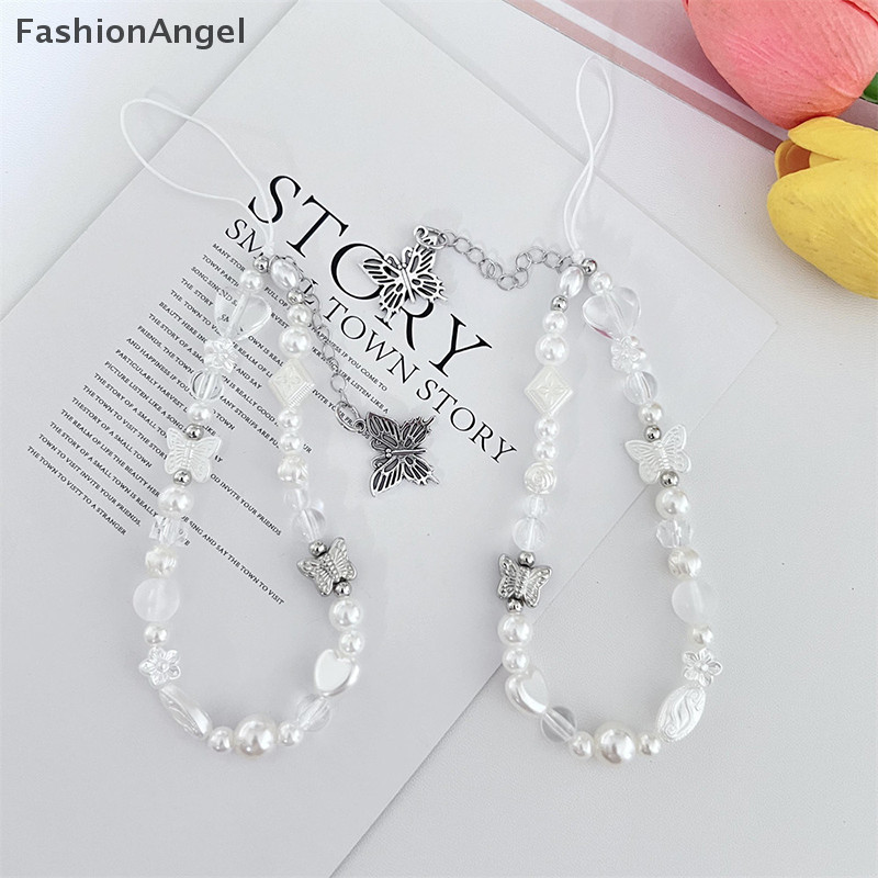 FashionAngel Dây chuyền đính hạt mặt bạc thời trang nữ, dây đeo điện thoại, trang sức TH