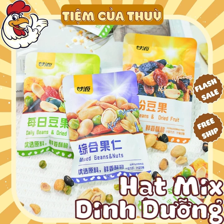Gói Hạt Mix Dinh Dưỡng GANYUAN 30G, Hạt Dinh Dưỡng Mix Trái Cây Sấy Giòn, Hạt Ngũ Cốc Sấy Khô Tẩm Vị Nội Địa