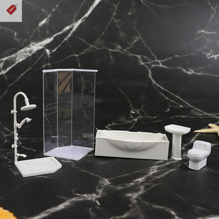 ALIK 1: 25 Nhà Búp Bê Thu Nhỏ Bộ Phòng Tắm Phòng Tắm Bồn Tắm Bồn Tắm Mẫu VN