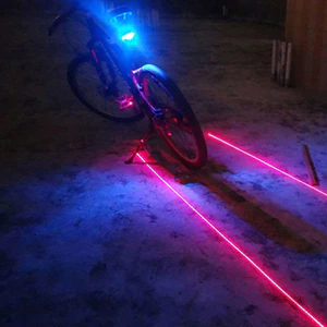 TMOY 2 Laser + 5 LED Phía Sau Đi Xe Đạp Đuôi Xe Đạp Cảnh Báo An Toàn Đèn Nhấp Nháy TCM