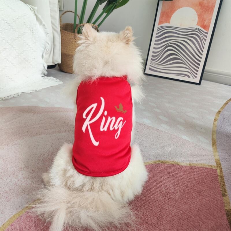 Áo Vest in hình mèo / chó họa tiết King and Queen Áo Vest mèo và chó thoáng khí cho chó nhỏ và vừa