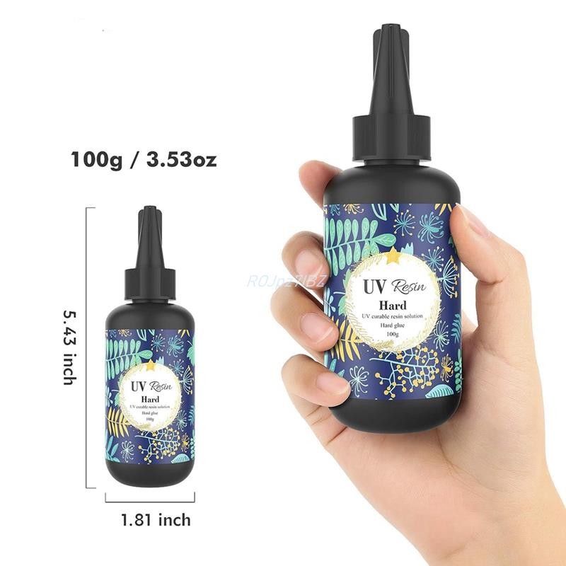 Nhựa UV - 100G Pha Lê Loại Cứng Keo UV Chữa Nhựa Epoxy Để Làm Đồ Trang Sức DIY, Trang Trí Thủ Công Chống Trầy Xước