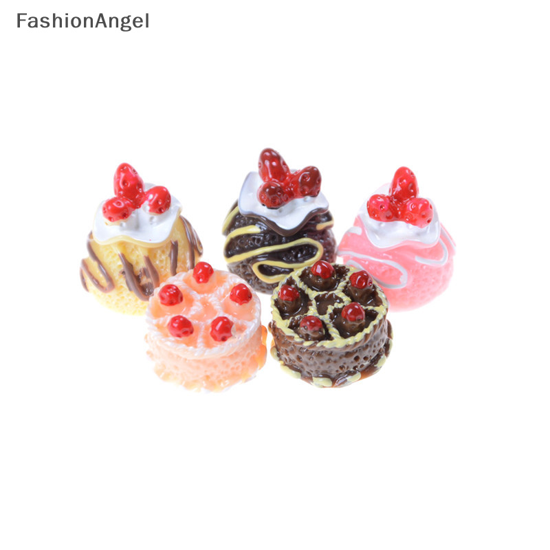Fashionangel 5 Món Tráng Miệng 3D Nhựa Kem Bánh Thu Nhỏ Nhà Búp Bê Phụ Kiện TH