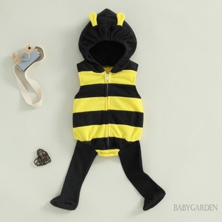 / / -0-24 Tháng Dễ Thương Bé Trai / Bé Gái Halloween Bee Trang Phục Hóa Trang Có Mũ Trùm Đầu Khóa Kéo Áo Liền Quần Không Tay Có Tất