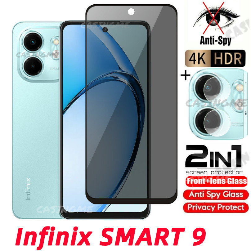 Infinix Smart 9 2024 Kính cường lực riêng tư Chống gián điệp Full Cover Bảo vệ màn hình Chống Peek Phim riêng tư cho Infinix Smart 10 Plus HD Smart9 Pro Plus 5G Phim bảo mật chống Peek
