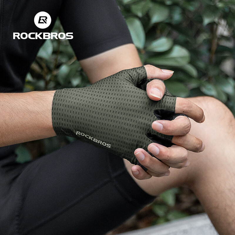 Rockbros Xe Đạp Full Ngón Tay Găng Tay Nửa Ngón Co Giãn Thoải Mái Đi Xe Găng Tay Chống Trơn Trượt Cảm Ứng Nhạy Cảm Thiết Bị Đi Xe Đạp