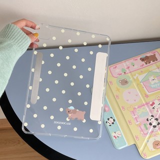 Vỏ Có Thể Tháo Rời Cho Mini6 Mini7 IPad 5 6 7 8 9 10th Air2 Air3 Air4 Air5 Air6 10.9 "Pro10.5 Pro11 Pro12,9 2018 Air M2 Pro M4 11 13 2024 Bao Da Họa Tiết Chó Con Màu Vàng