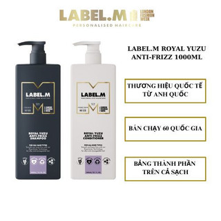 Bộ Dầu Gội, Dầu Xả Chống Rối Xù, Giúp Tóc Mềm Mượt, Sáng Bóng LABELM Royal Yuzu Anti-Frizz 1000ML