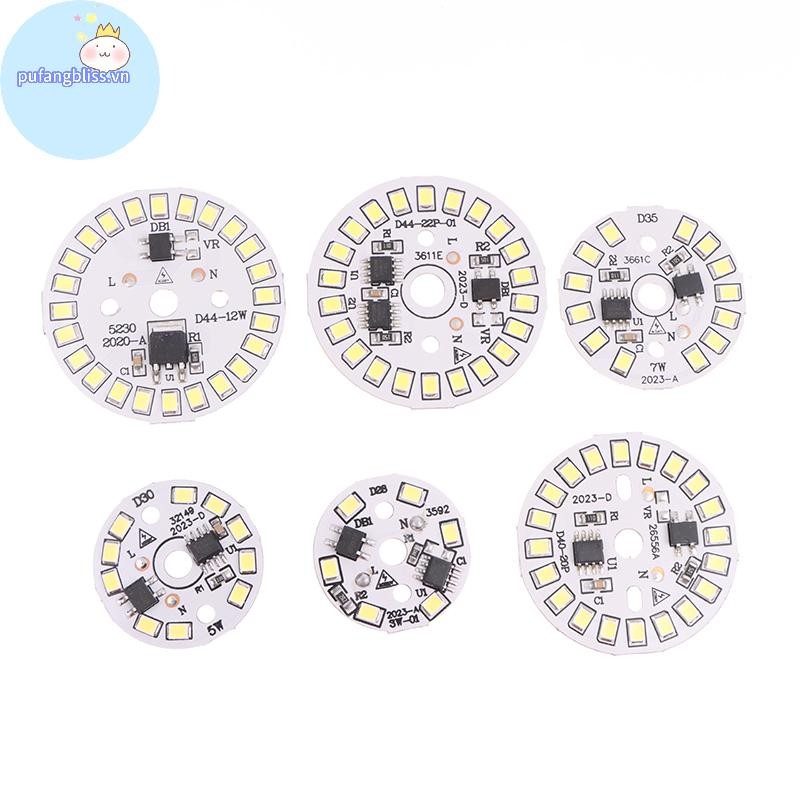 Pufangbliss Bóng Đèn AC 220V Downlight Chip Spotlight Bóng Đèn LED Miếng Dán Đèn SMD Tấm Mô-đun tròn Tấm nguồn sáng VN
