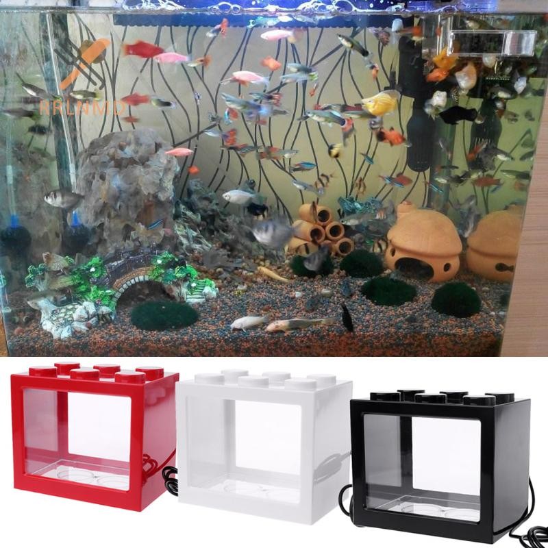 Rrlnmd 2023 Mini Bể Cá Cá Đèn Điều Khiển Màu Tròn AquariumMini Cá Ánh Sáng Trang Trí Nhà Cửa Bể Cá Accessorie MỚI