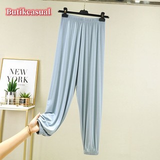 Quần dáng rộng cotton Modal cho bé gái/nữ, co giãn, chống muỗi, size lớn M–2XL, quần Pyjama