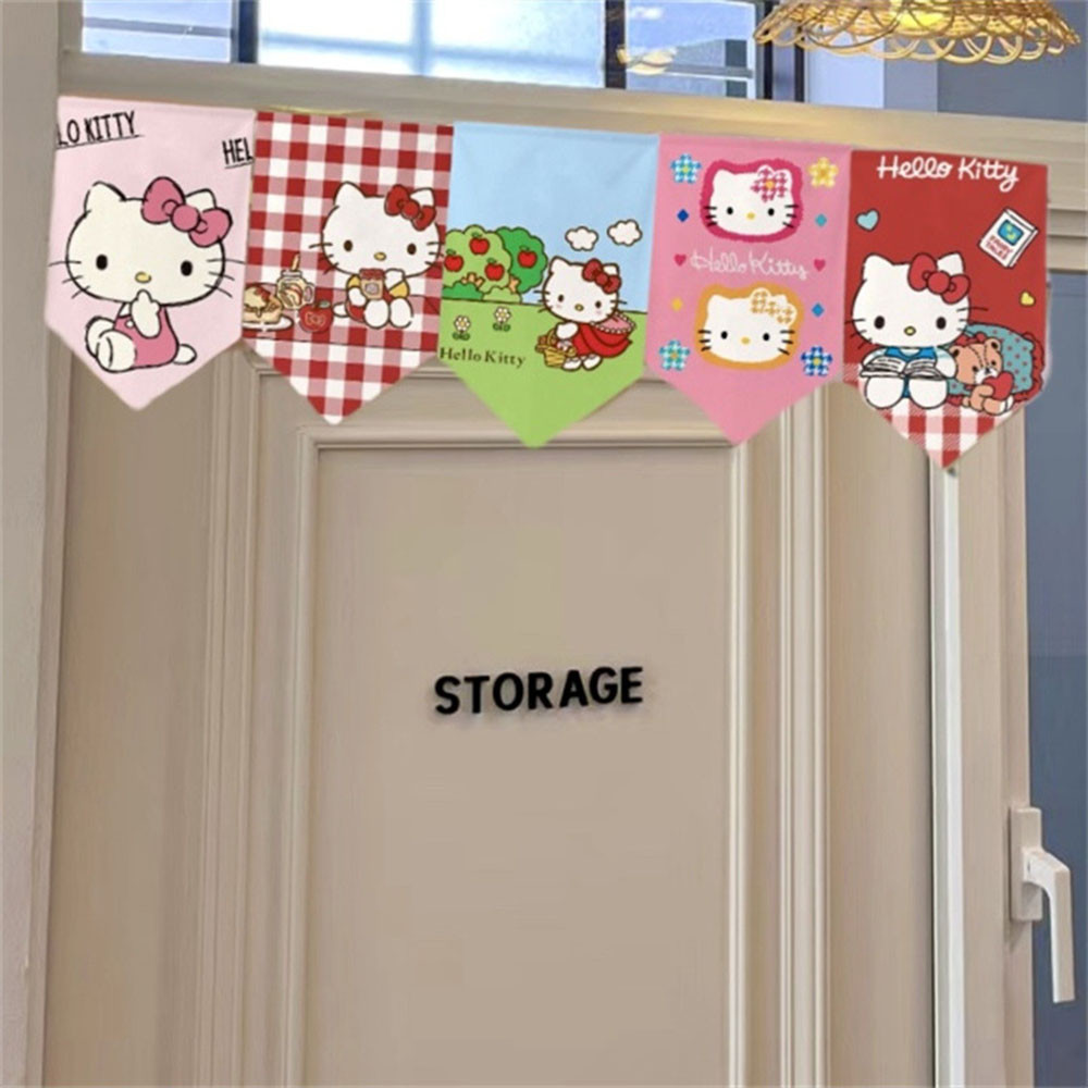Trang Trí Phòng Cờ Rèm Tông Phân Vùng Hello Kitty DIY Cửa Phòng Ngủ INS Sáng Tạo 1 Bộ Hoạt Hình Dễ Thương