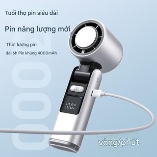 Quạt Mini Cầm Tay Chính Hãng, Tốc Độ Gió Mạnh, Đa Chế Độ, Gập 180 Độ