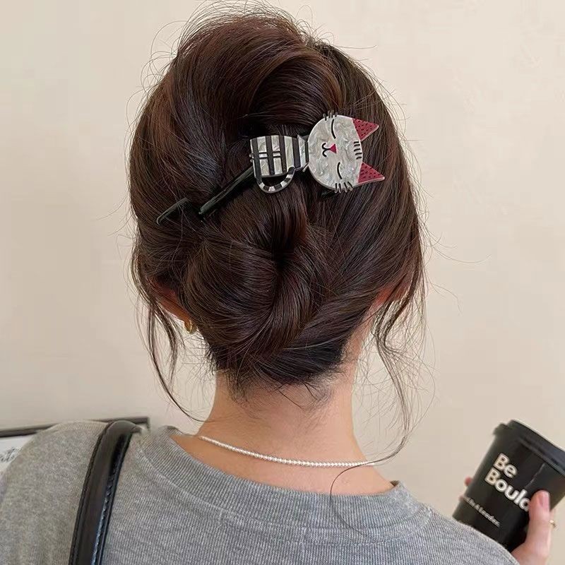 Kẹp tóc xoắn hình mèo dễ thương dễ thương dễ thương dễ thương