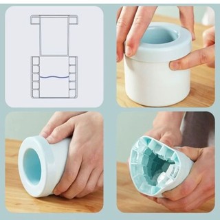 [Giao hàng từ Việt Nam] Khuôn làm đá viên EARTHLYCO, Xô đá hình trụ silicon, Khay làm đá đông lạnh nhanh có thể tái sử dụng di động Mùa hè Máy làm đá đông lạnh DIY
