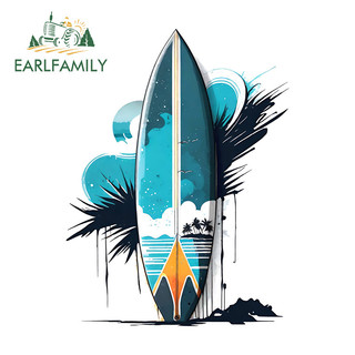 EARLFAMILY Lướt Sóng Hoạt Hình Xe Hơi Miếng Dán Cá Tính Tắc Xước Chống Thấm Nước Vinyl Decal Thích Hợp Cho Xe Máy Laptop Windows Xe Tải Ván Trượt