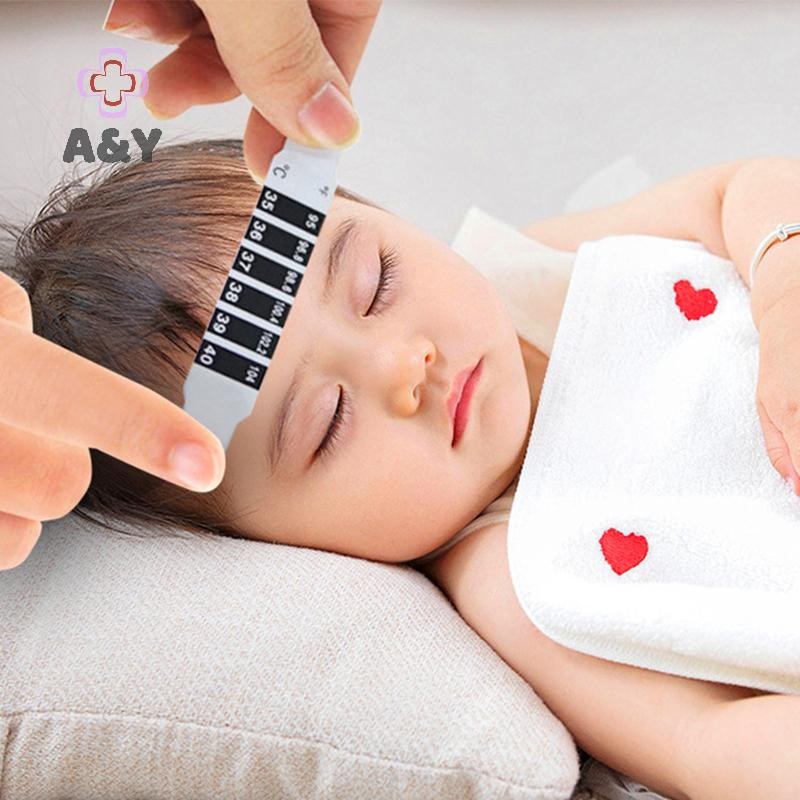 A & Y 5 / 10 Cái Trán Dải Nước Sốt Sữa Toàn Thân Bé Trẻ Em Kid Kiểm Tra Nhiệt Độ Miếng Dán Chăm Sóc Cho Bé.