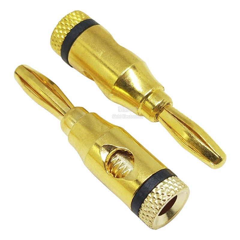 4mm Chuối Cắm Vàng Mạ Vàng Budweiser Loa Âm Thanh Loa Cáp Khuếch Đại Công Suất Chuối Sốt Cắm Kết Nối Ổ Cắm