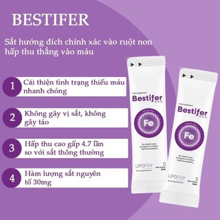 [Date T06/2027]Sắt Bestifer Mom Hộp 24 gói cho mẹ bầu - không vị tanh, không gây táo bón