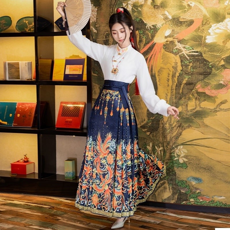 Váy mặt ngựa Hanfu Họa tiết cổ điển Thích hợp cho giới trẻ