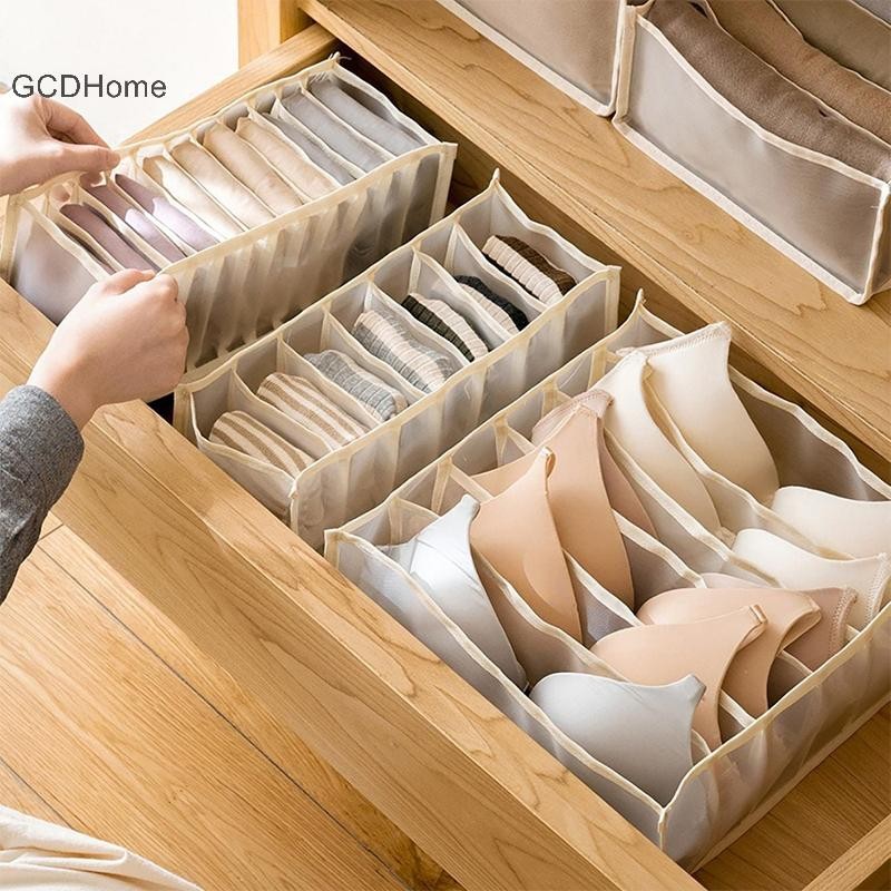 GCDHome 11 / 7 / 6 Lót Ngăn Kéo Phong Cách Hộp Bảo Quản Nhà Lưới Tất Tổ Chức Tủ Quần Áo Ký Túc Xá Túi Bảo Quản HOT
