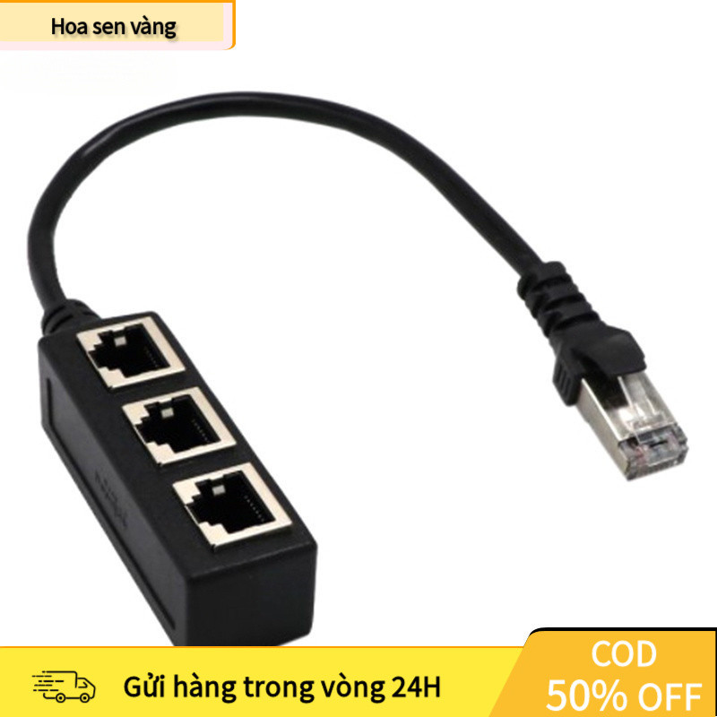 【24H】Cáp Chia Mạng Ethernet RJ45, Bộ Chia Cổng Mạng LAN Tiện Lợi Cho PC, Router, Switch