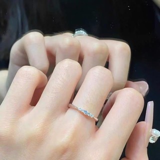 Nhẫn bạc nữ lấp lánh zircon dễ điều chỉnh phong cách Hàn Quốc với thiết kế xếp chồng đa năng và ánh sáng tinh tế