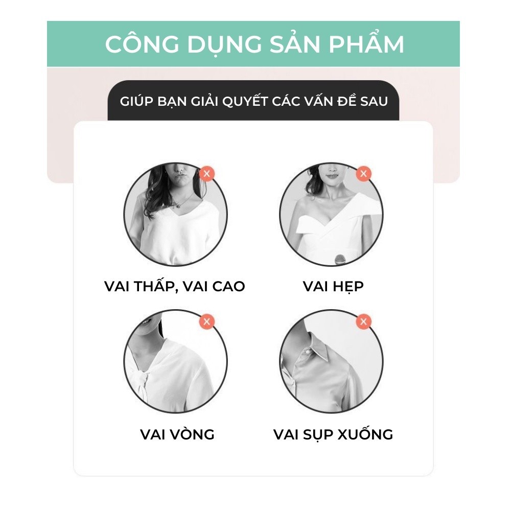 【24H】 Miếng độn vai silicon tự dán vô hình, nâng cầu vai áo vest/blazer, không lộ, dùng cho cả nam và nữ