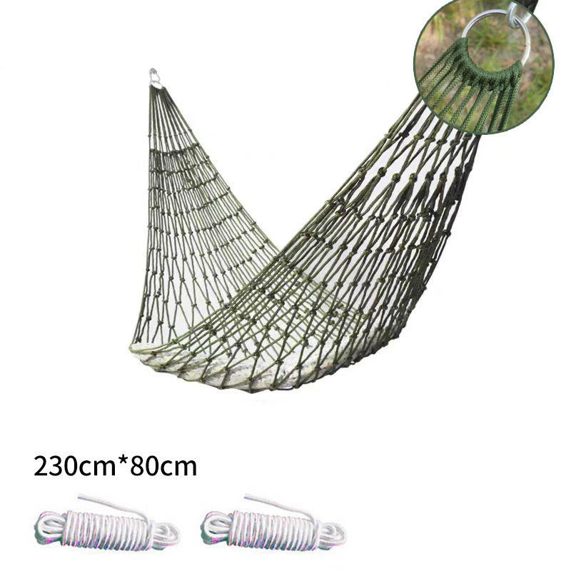 Võng du lịch camping 230x80cm, Võng lưới treo ngoài trời, bó đầu, Gồ ghề, Nằm THoáng Mát