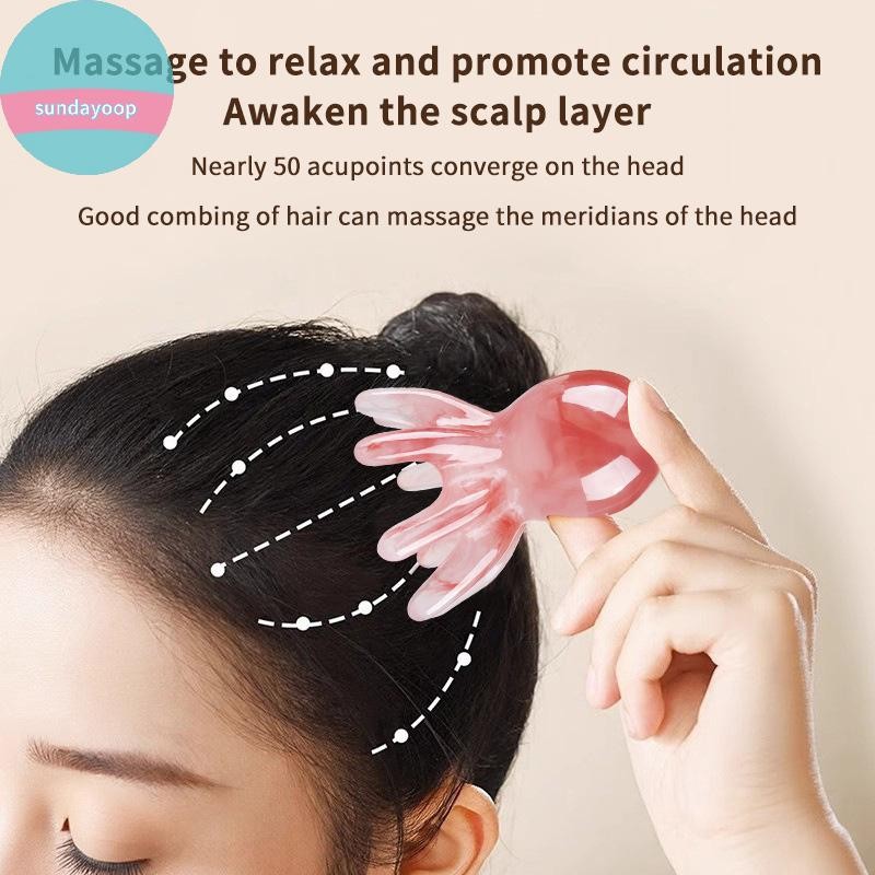 Sund Nhựa Bạch Tuộc Massage Lược Kinh Tuyến Cạo Da Đầu Massage Châm Cứu Gua Sha Lược Massage Giảm Mệt Mỏi Massage VN