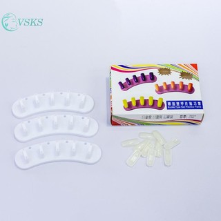 Chenlongshang 3 Chiếc Nhiều Giả Móng Tay Nghệ Thuật Đầu Thực Hành Hiển Thị Đứng Dụng Cụ Và 10 Chiếc Đầu Móng Tay Giả Làm Móng Tay Móng Tay Nghệ Thuật Bộ Dụng Cụ EN