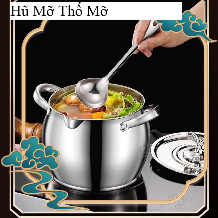 Âu tròn inox không gỉ có nắp đậy size 1 lít và 2 lít, Thố inox có tay cầm đựng thức ăn, tích trữ dầu mỡ đa năng
