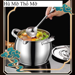 Âu tròn inox không gỉ có nắp đậy size 1 lít và 2 lít, Thố inox có tay cầm đựng thức ăn, tích trữ dầu mỡ đa năng