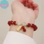 Vòng tay thanh lịch đính hạt đỏ đậu phong, phù hợp làm quà tặng lễ hội cho nữ