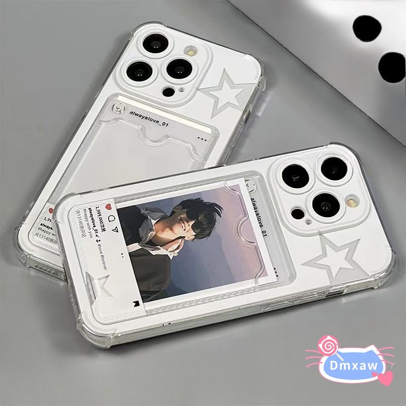 Ốp Điện Thoại Ins Style Star Card Cho OPPO A57 A57S A57E A77 A77S A36 A96 A76 A15S A15 A55 A74 A94 A54 5G 4G Vỏ Bốn Góc Khung Vỏ Mềm Chống Rơi Trong Suốt