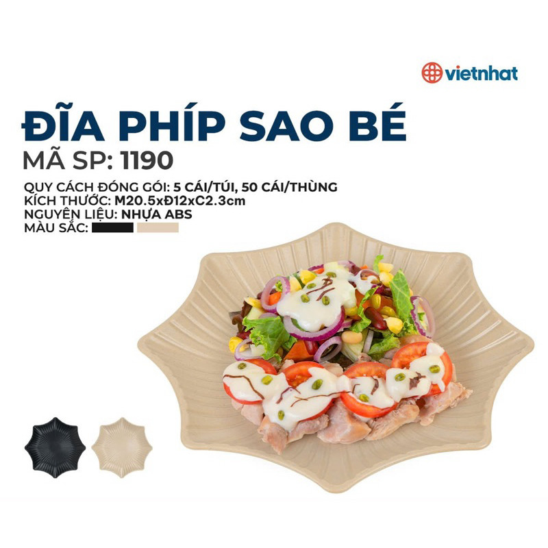 Đĩa nhựa phíp melamine hình ngôi sao giả sứ loại dày cao cấp ms: 1190, 1191, 1192, 1193 AMIZIN