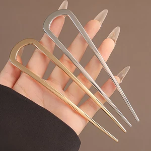 Kẹp cố định tóc sau hình chữ U bằng kim loại 14cm