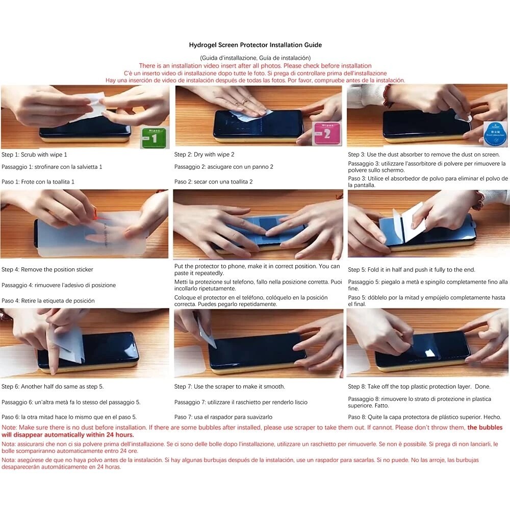 Infinix Hot 60 Pro + Bảo vệ màn hình màng mềm Hydrogel trong suốt hoàn toàn cho Infinix Hot 50 Pro + Hot 60 Pro Hot 60i Front Flim + Back Flim + Ống kính máy ảnh Flim
