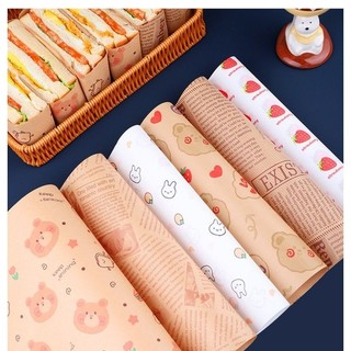 【COD】Giấy Gói Hamburger, Sandwich, Bento – Chống Dầu, Chống Thấm Dùng Gói Đồ Ăn