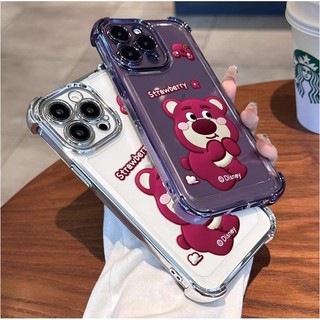 Ốp Họa Tiết Gấu Dâu Cho Iphone 12 12pro 12 Pro Max 13 13 Pro 13 Pro Max 14 14 Pro 14plus 14 Pro Max Ốp Điện Thoại Mềm Chống Rơi Vỏ Bảo Vệ