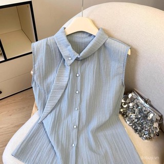 Mùa Hè 2025 - Áo sơ mi nữ với vest kèm theo, thiết kế thời trang sọc mới