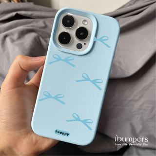ibumpers Ốp Điện Thoại iPhone Họa Tiết Nơ Xanh Đơn Giản Cho IPhone 16 15 14 12 13 11 Pro Max IP 7 8 Plus X XS XR Ốp Lưng Silicon Lỏng Mềm