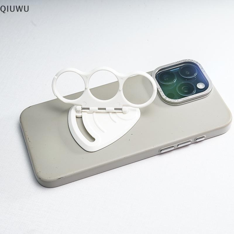 QIUWU Giá Đỡ Điện Thoại Di Động Có Thể Gập Lại, Lỗ Ngón Tay, Ổn Định