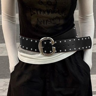 [COD] OAKANDME 1 Chiếc Thắt Lưng Quần Jean, Thiết Kế Hạng Nặng Sense Punk Phong Cách Rộng, Đinh Tán Cô Gái Nóng Bền Đẹp Có Váy Và Quần Áo Áo Khoác Cho Nữ