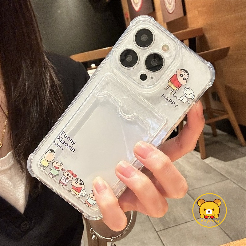 Vỏ Đựng Thẻ Crayon Shin-chan Cho Samsung Galaxy A17 A07 A56 A26 M36 A16 A06 M55 A55 A35 A25 A15 M15 F15 M54 5G 4G Vỏ Điện Thoại Ví Mềm Maruko Dễ Thương