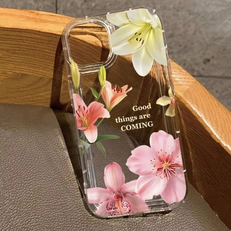 Dành Cho iPhone 16 15 17 Pro Max 11 13 14 12 Pro Cho iPhone 16e 7 8 Plus XS Max X XR SE2022 Hoa Lily In Trong Suốt Chống Sốc Mềm