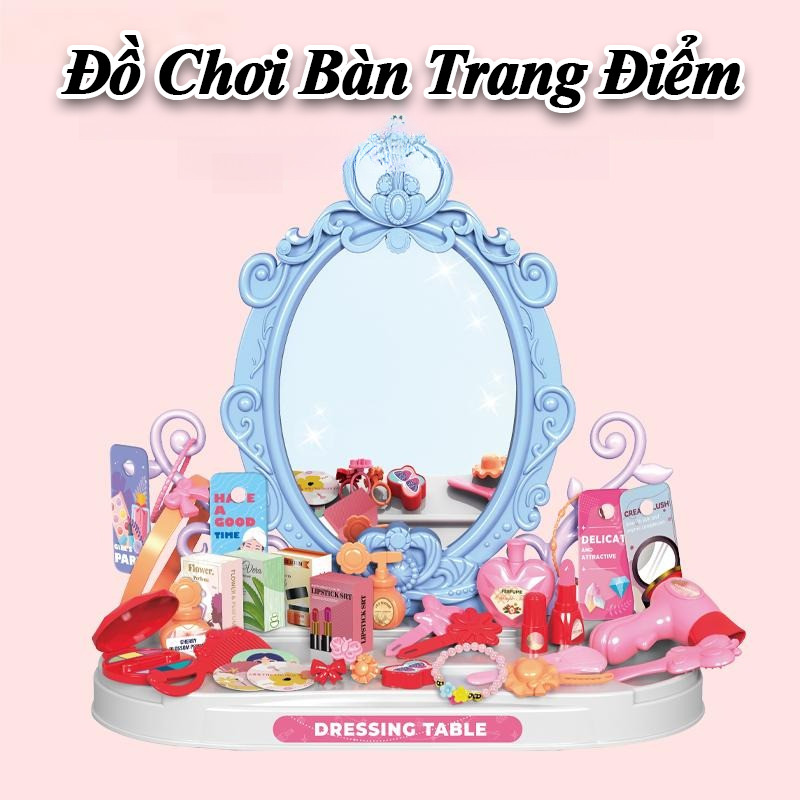 Đồ Chơi Bàn Trang Điểm Cao Cấp, Chất Liệu Nhựa ABS An Toàn, Học Cách Trang Điểm Vui Nhộn, đồ Chơi Bé Gái