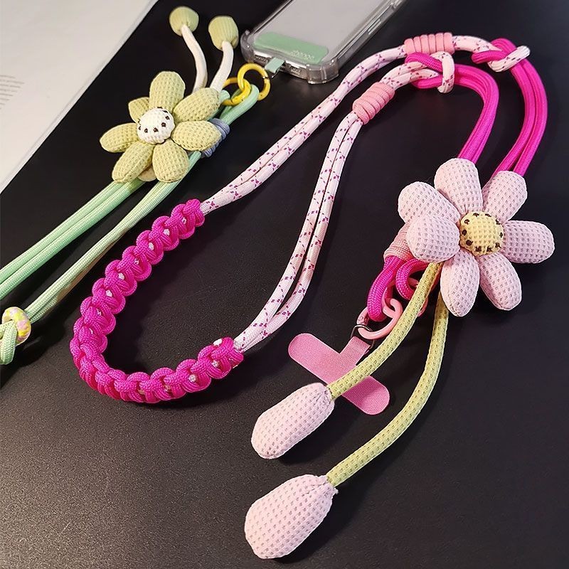 Dây dài điện thoại di động!!!Phụ Kiện Điện Thoại Di Động Hoa Sáng Tạo Dây Điện Thoại Di Động Dài Đeo Ngang Có Thể Lưng Đa Năng Màu Sắc Tương Phản Di Động Ngoài Trời Camera Liên Kết Mạnh Mẽ